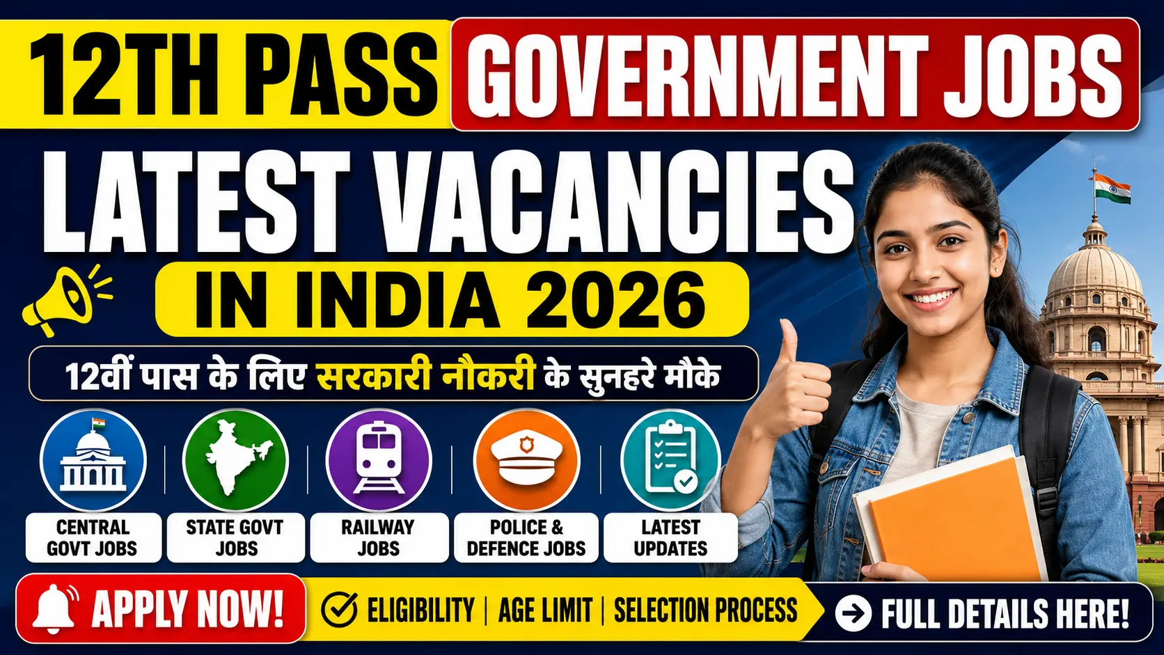 Latest 12th Pass Government Job Vacancies in India